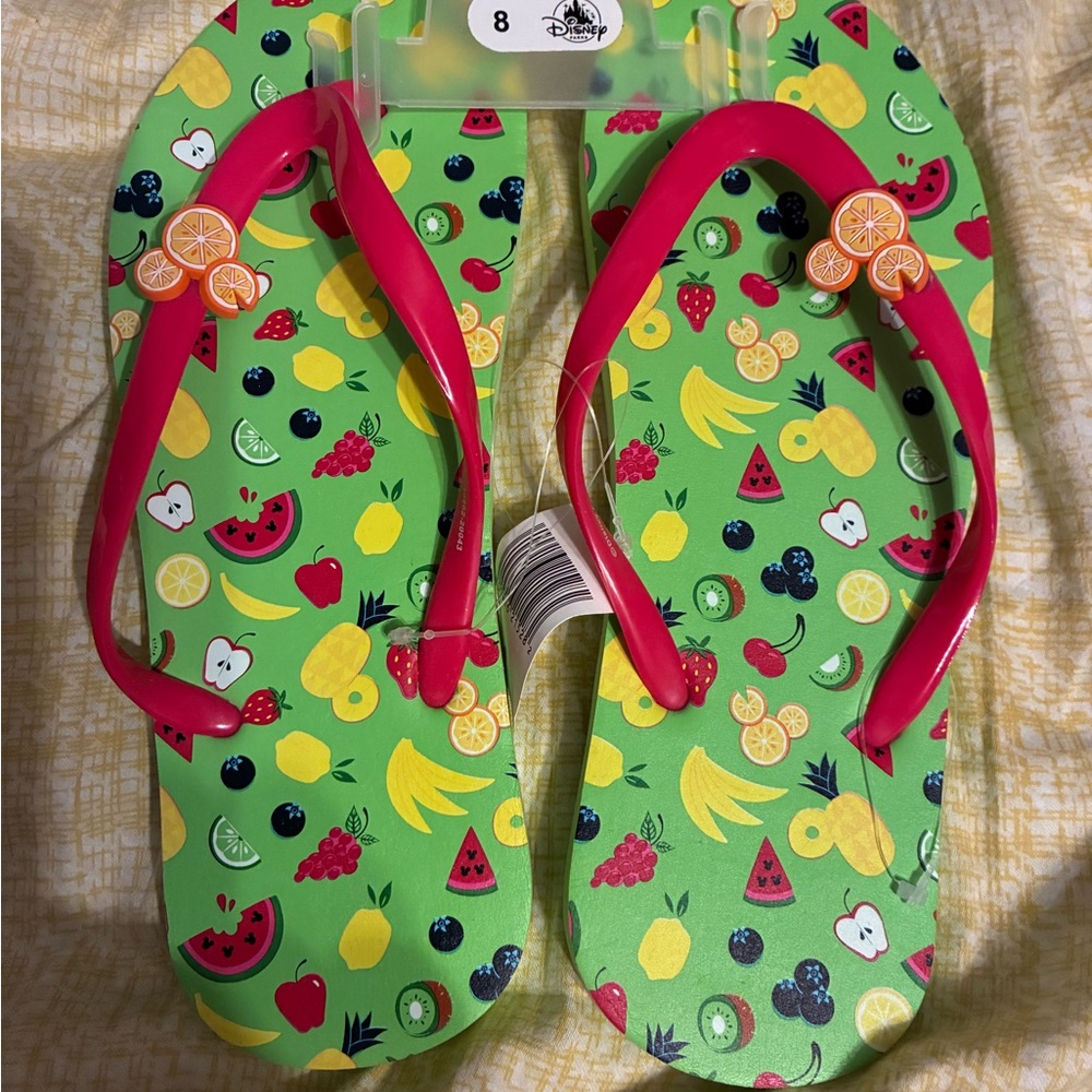 Disney Green Sandals with Pink Straps